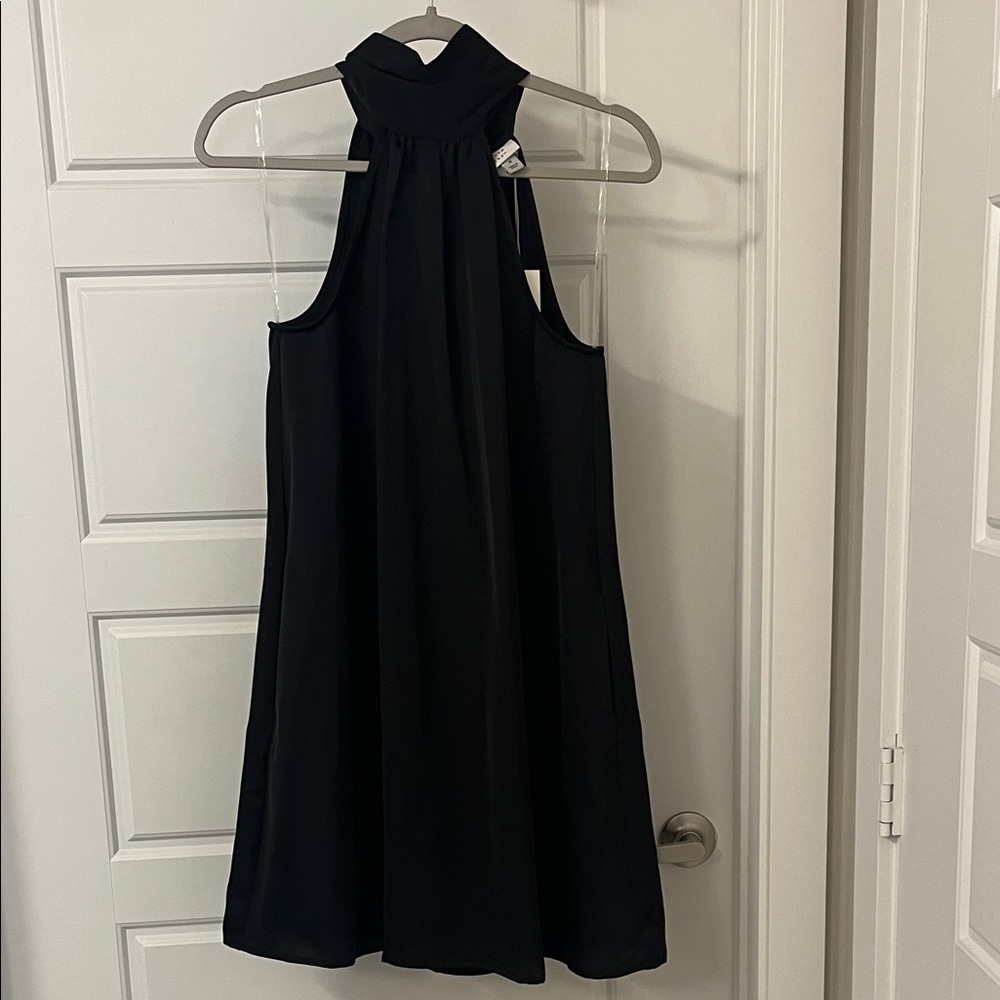 a new day Elegant Black Halter Mini Dress